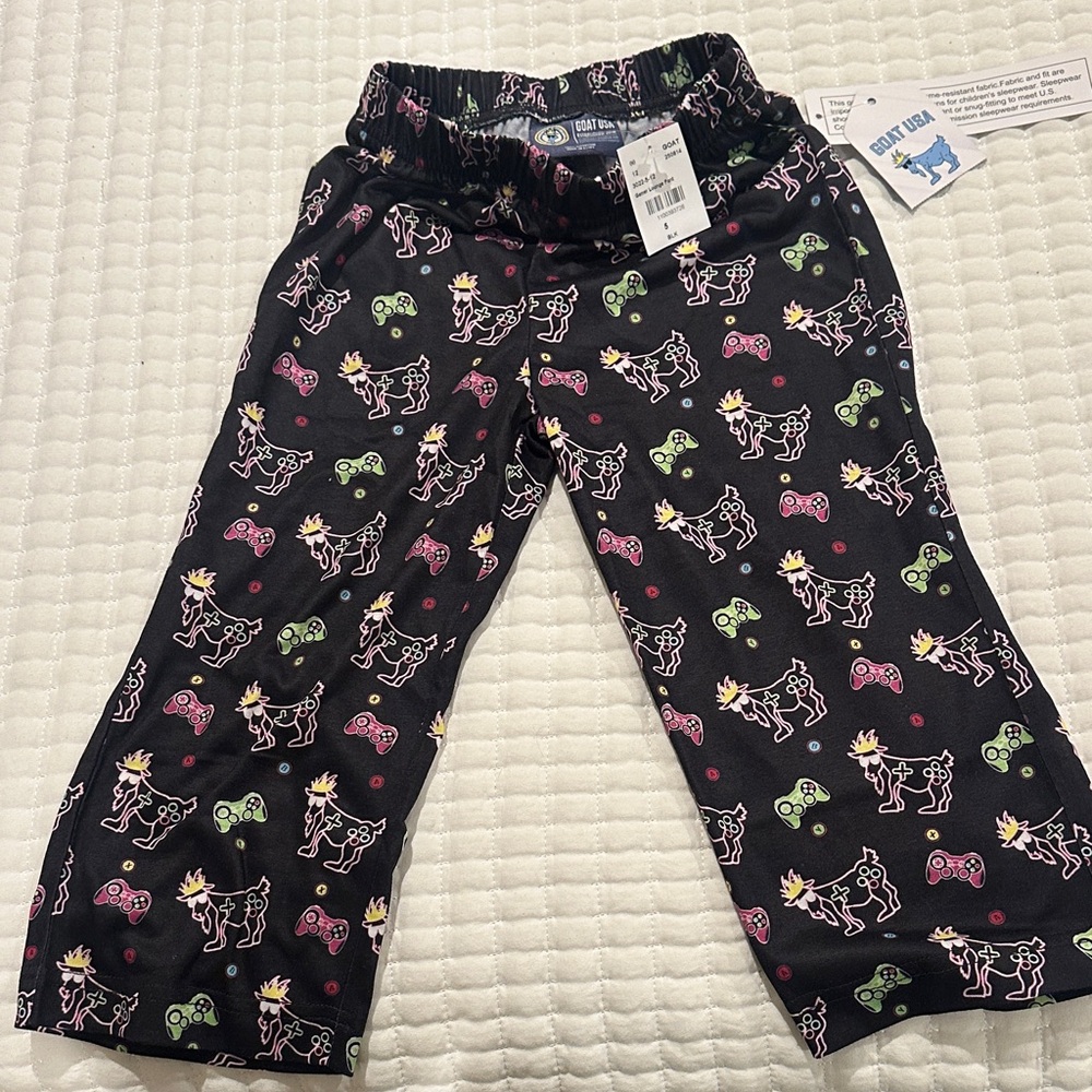 GOAT USA Black Kids Pajama Pants with Game Controller Print